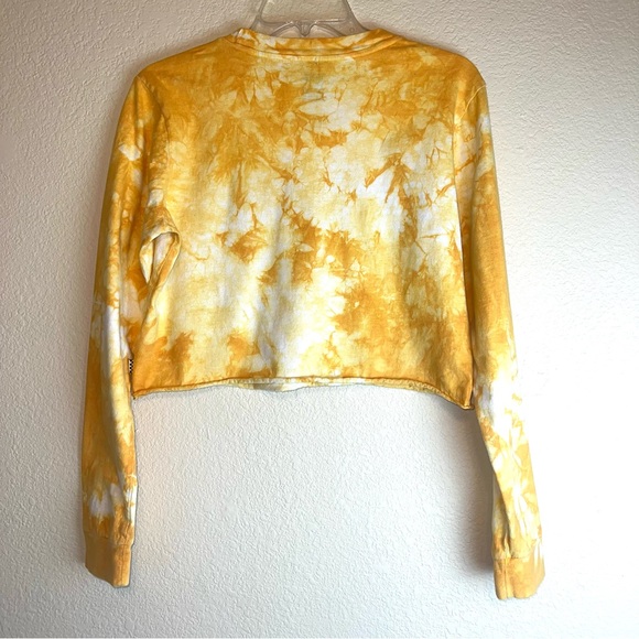 Vans Women’s Yellow Tie-Dye Cropped Long Sleeve Shirt Sz S - Picture 7 of 10